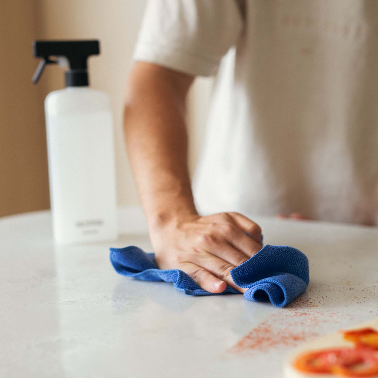 Skipper Microfiber Cloths Swiping on Bench